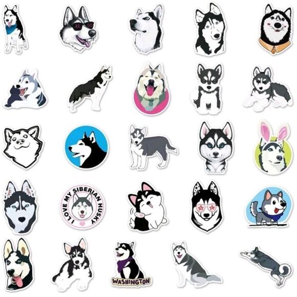 Assorted Husky Dog Stickers - Picture 2 of 5